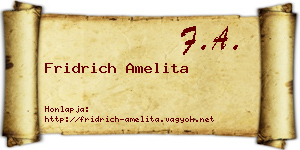 Fridrich Amelita névjegykártya